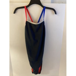 Speedo FlipTurns Solid Propel Back Pro LT One Pc Swim Suit 14/40 Black Red Blue